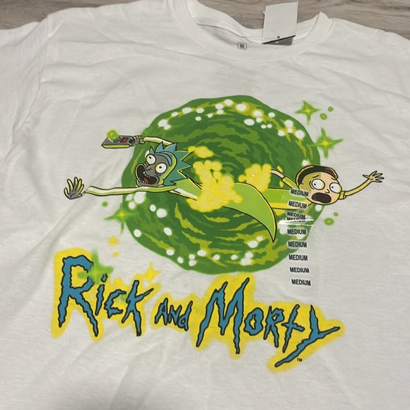 NWT Rick and Morty Adult Swim Portal White Tee Shirt Medium - Picture 2 of 2
